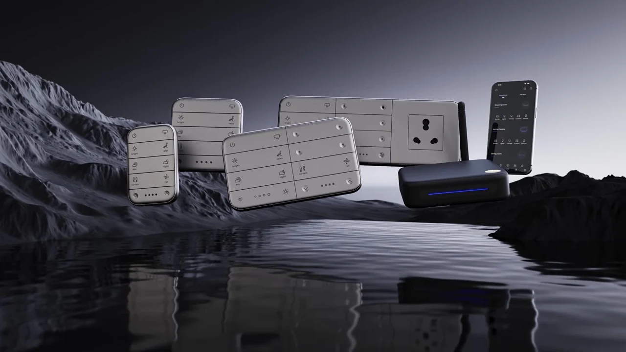 Keus products presented in a rendered landscape